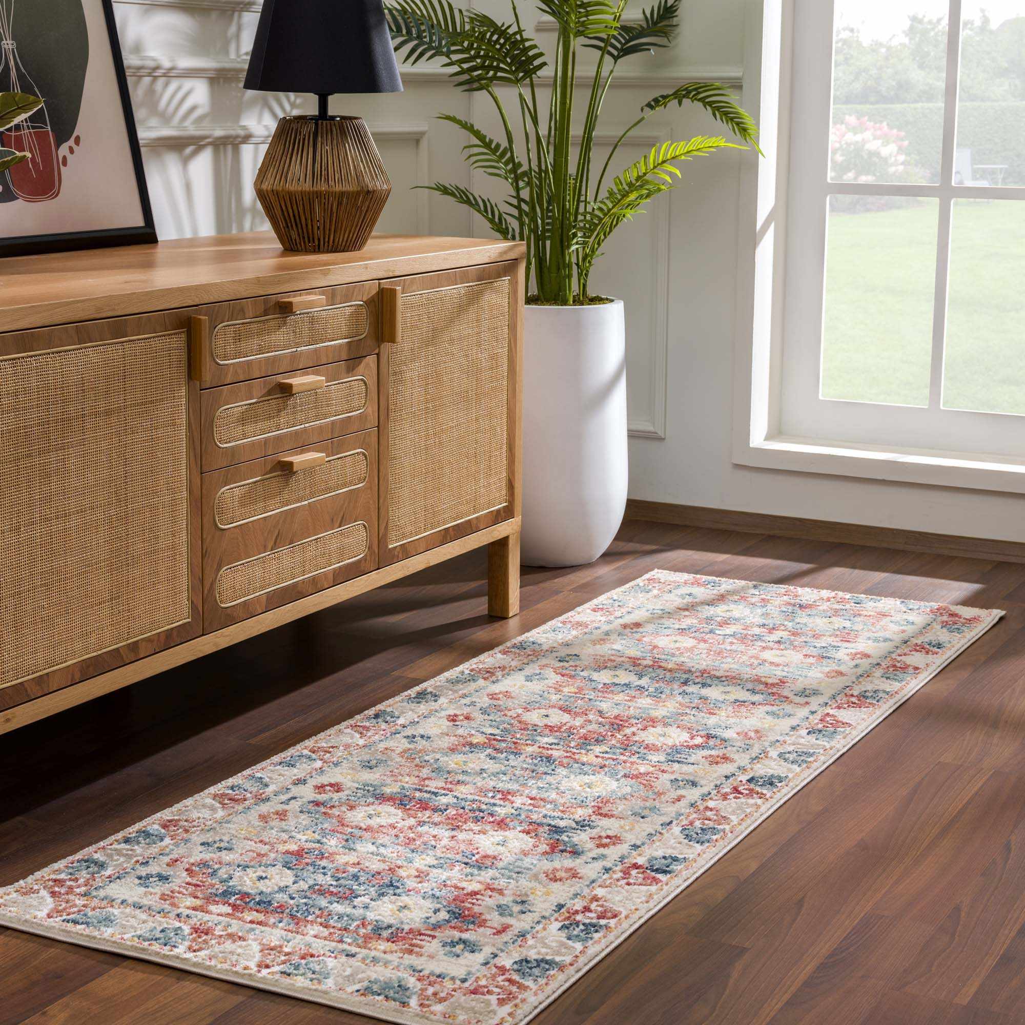 Bindi Blue & Rose Area Rug - Clearance by Boutique Rugs
