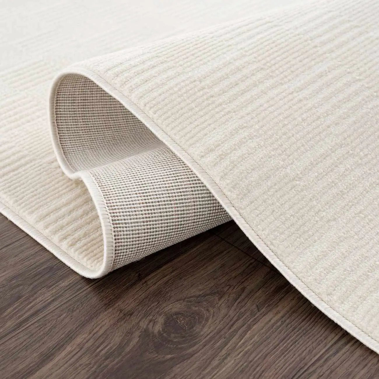 Kazuma Cream Checkered Washable Area Rug by Boutique Rugs