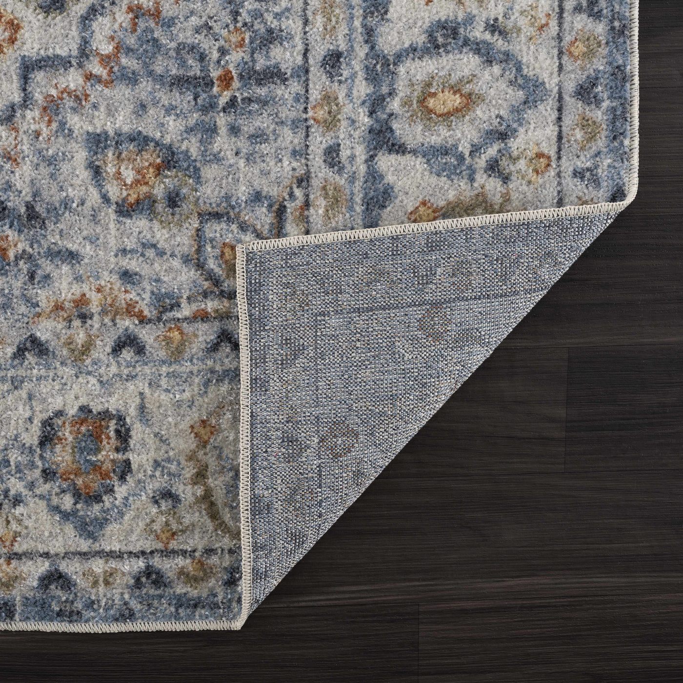 Hiti Cream&Blue Washable Rug - Clearance by Boutique Rugs