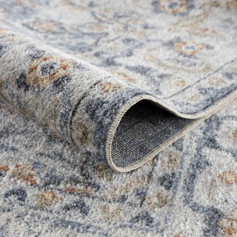 Hiti Cream&Blue Washable Rug - Clearance by Boutique Rugs