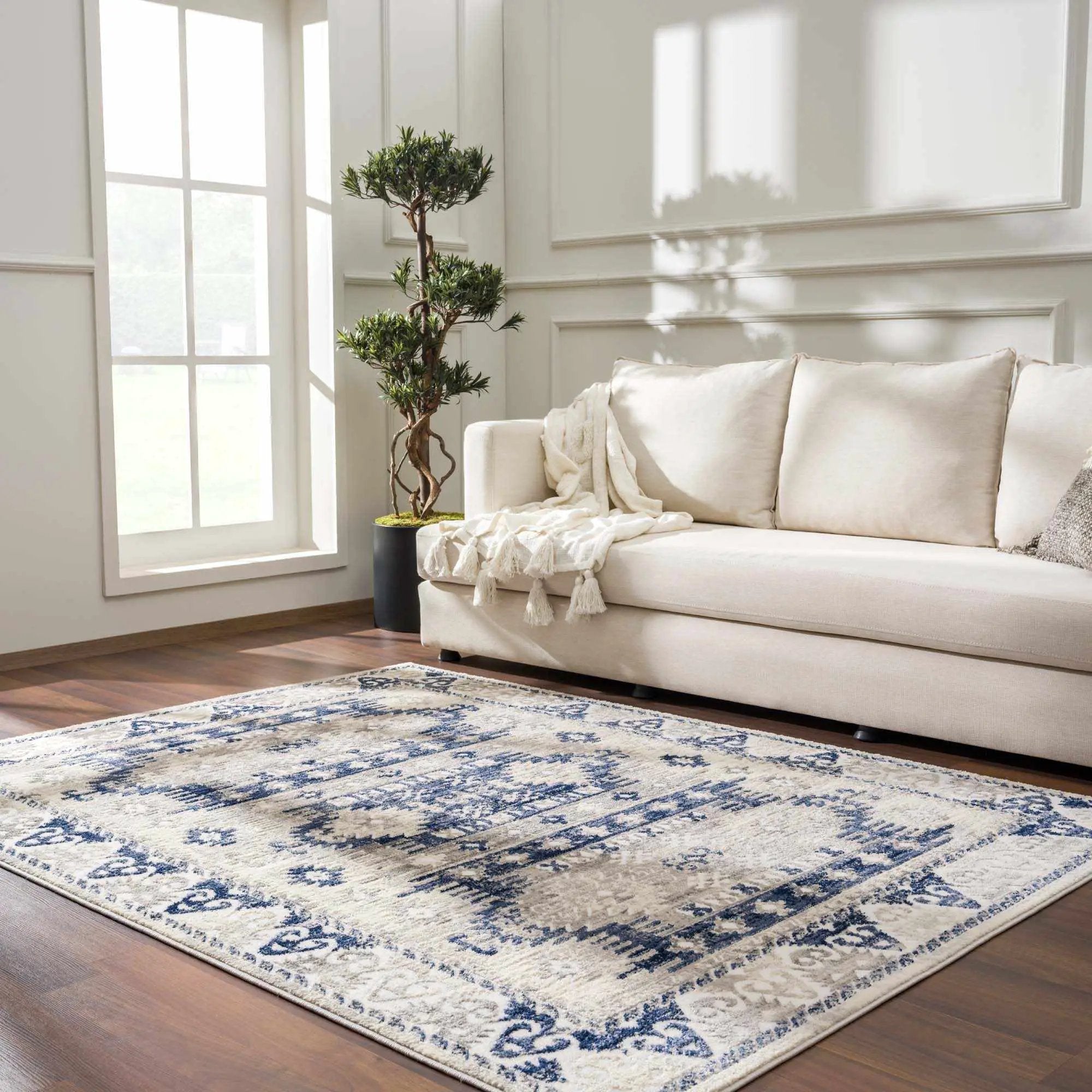 Bindi Navy Area Rug by Hauteloom