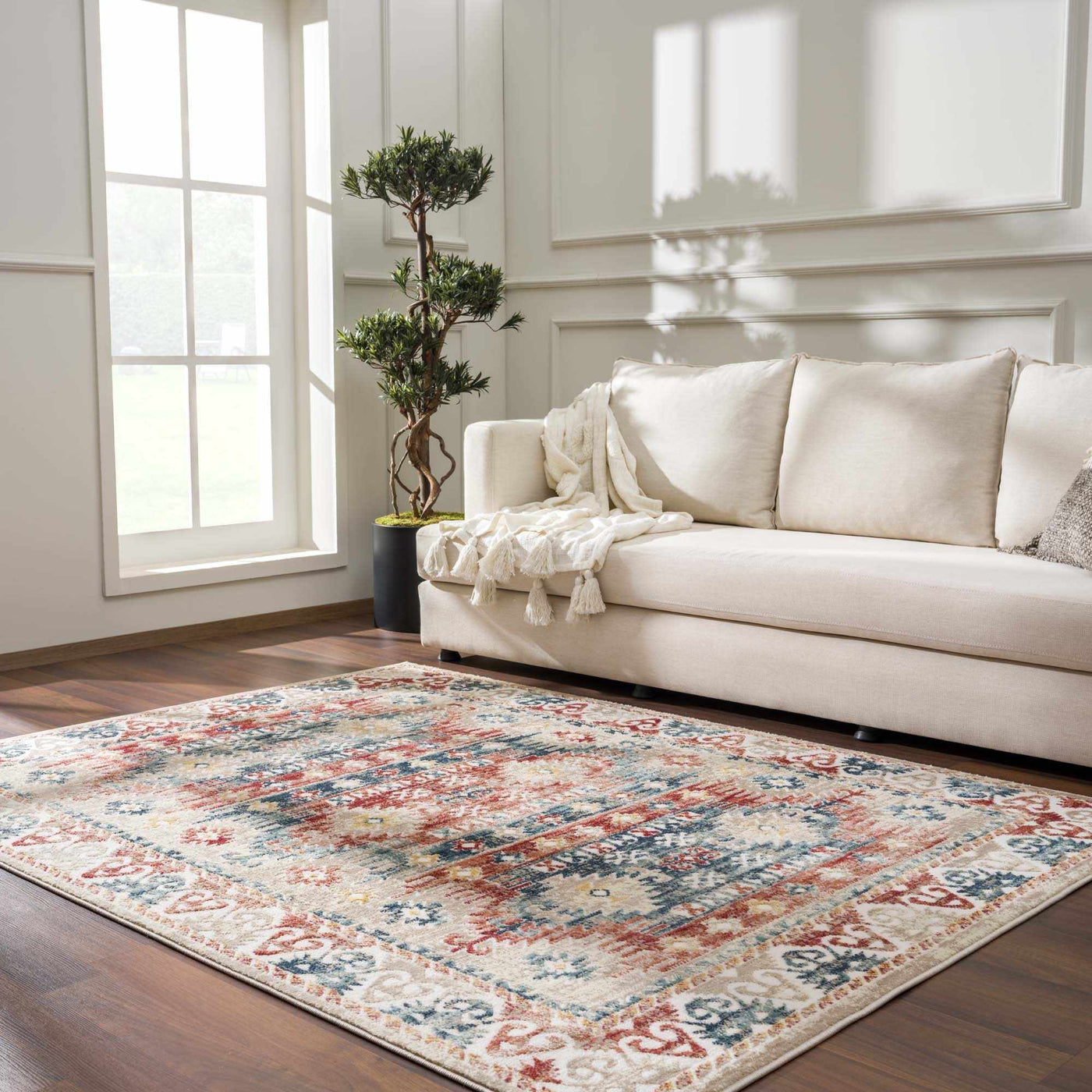 Bindi Blue & Rose Area Rug - Clearance by Boutique Rugs