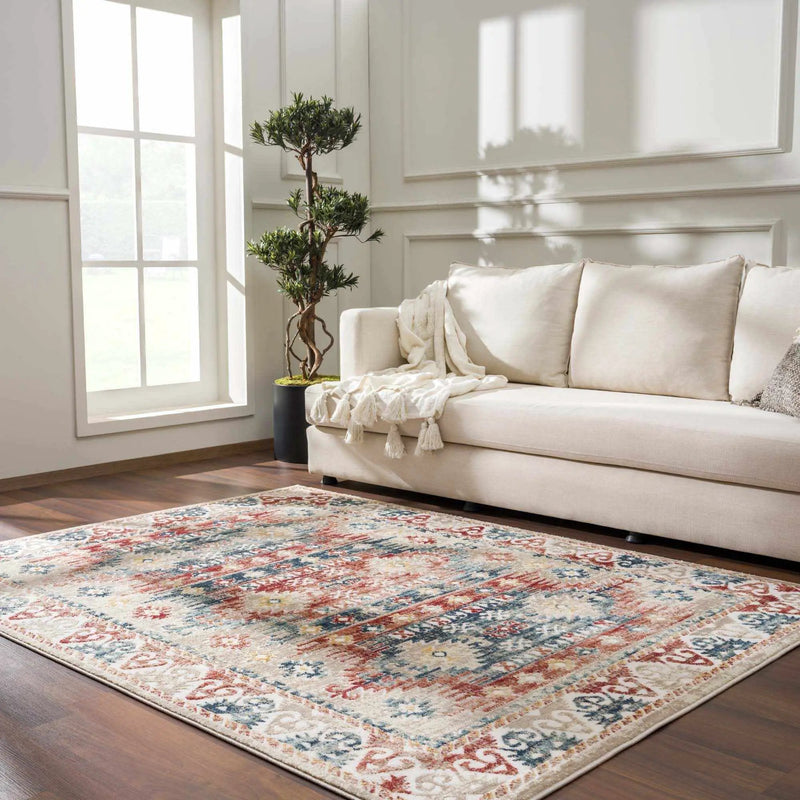 Bindi Blue & Rose Area Rug by Hauteloom