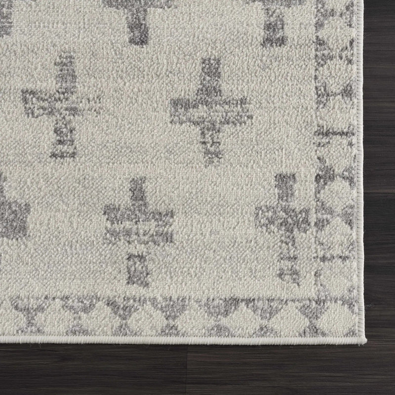 Tigris Swiss Cross Ivory & Gray 2322 Area Rug by Hauteloom