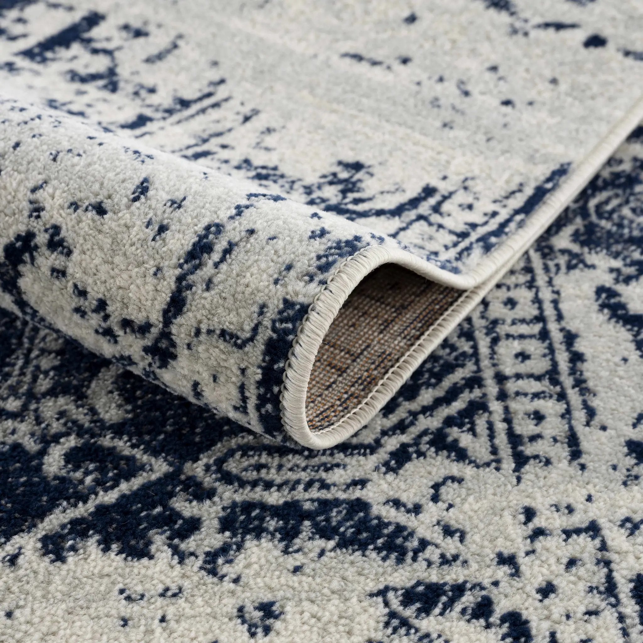 Rachel Navy Area Rug by Hauteloom