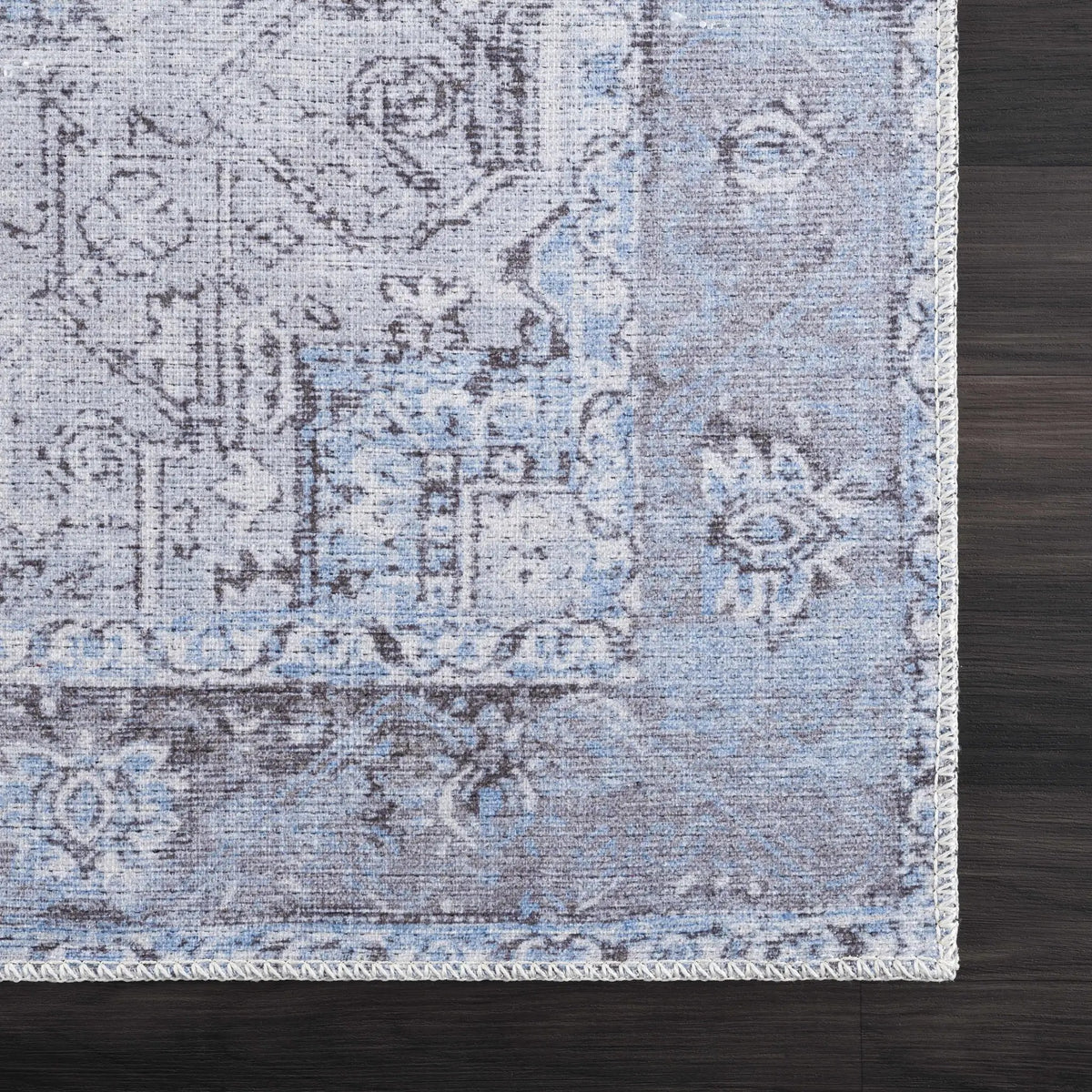 Aqua Rosman Washable Area Rug by Hauteloom