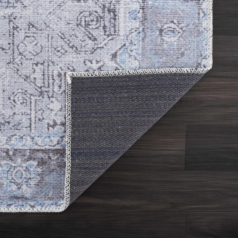 Aqua Rosman Washable Area Rug by Hauteloom
