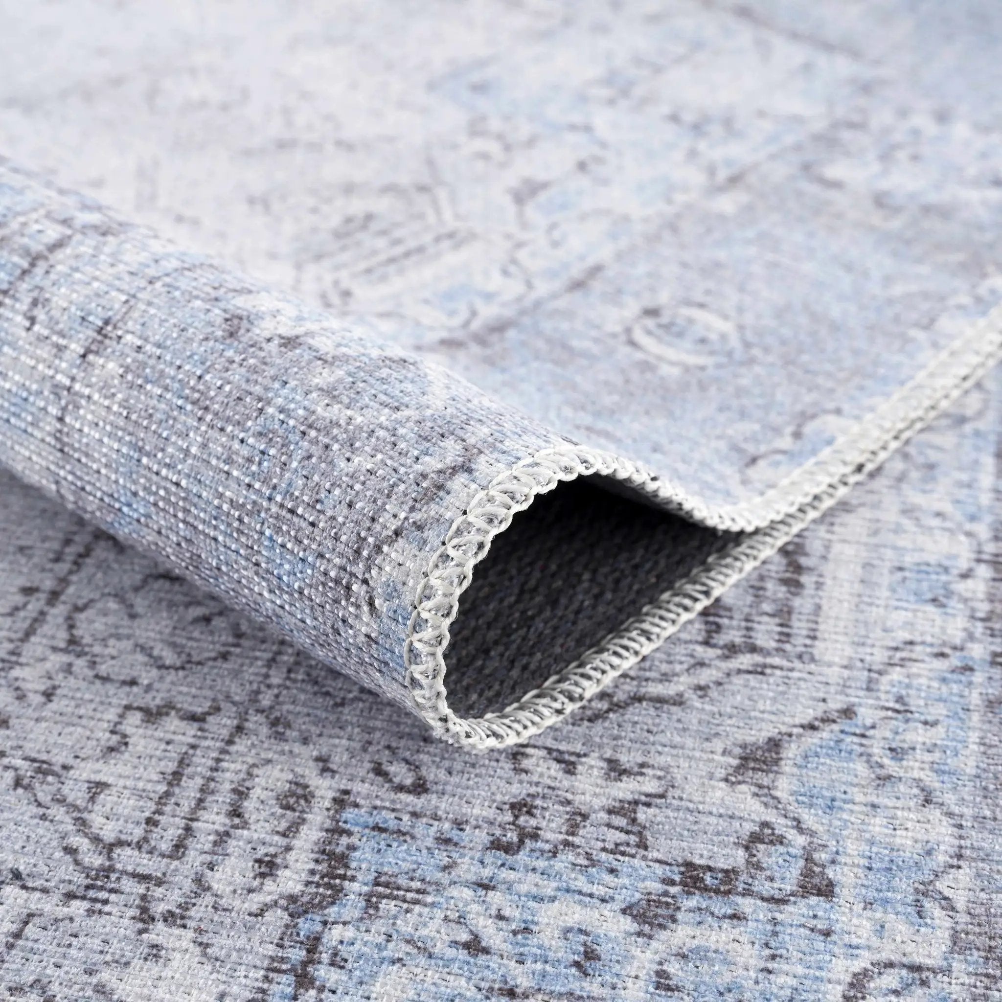 Aqua Rosman Washable Area Rug by Hauteloom
