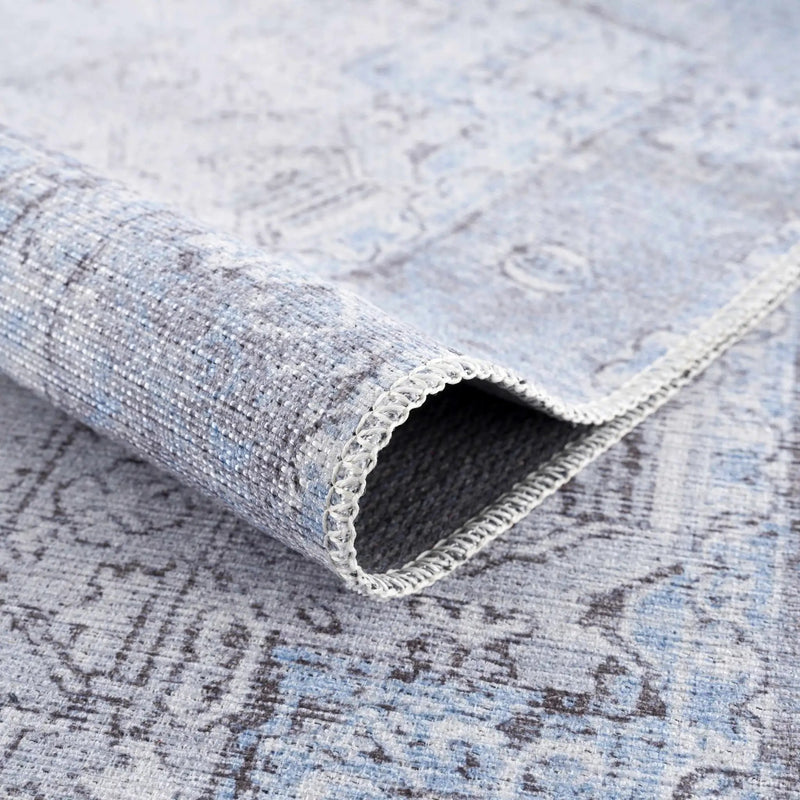 Aqua Rosman Washable Area Rug by Hauteloom