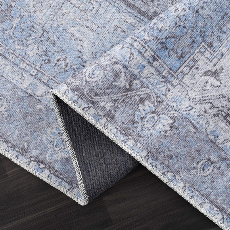 Aqua Rosman Washable Area Rug by Hauteloom