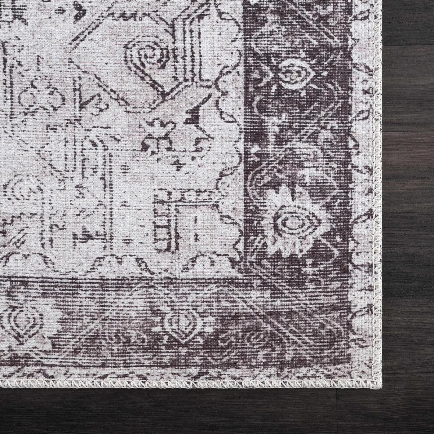 Rosman Gray Washable Area Rug by Hauteloom