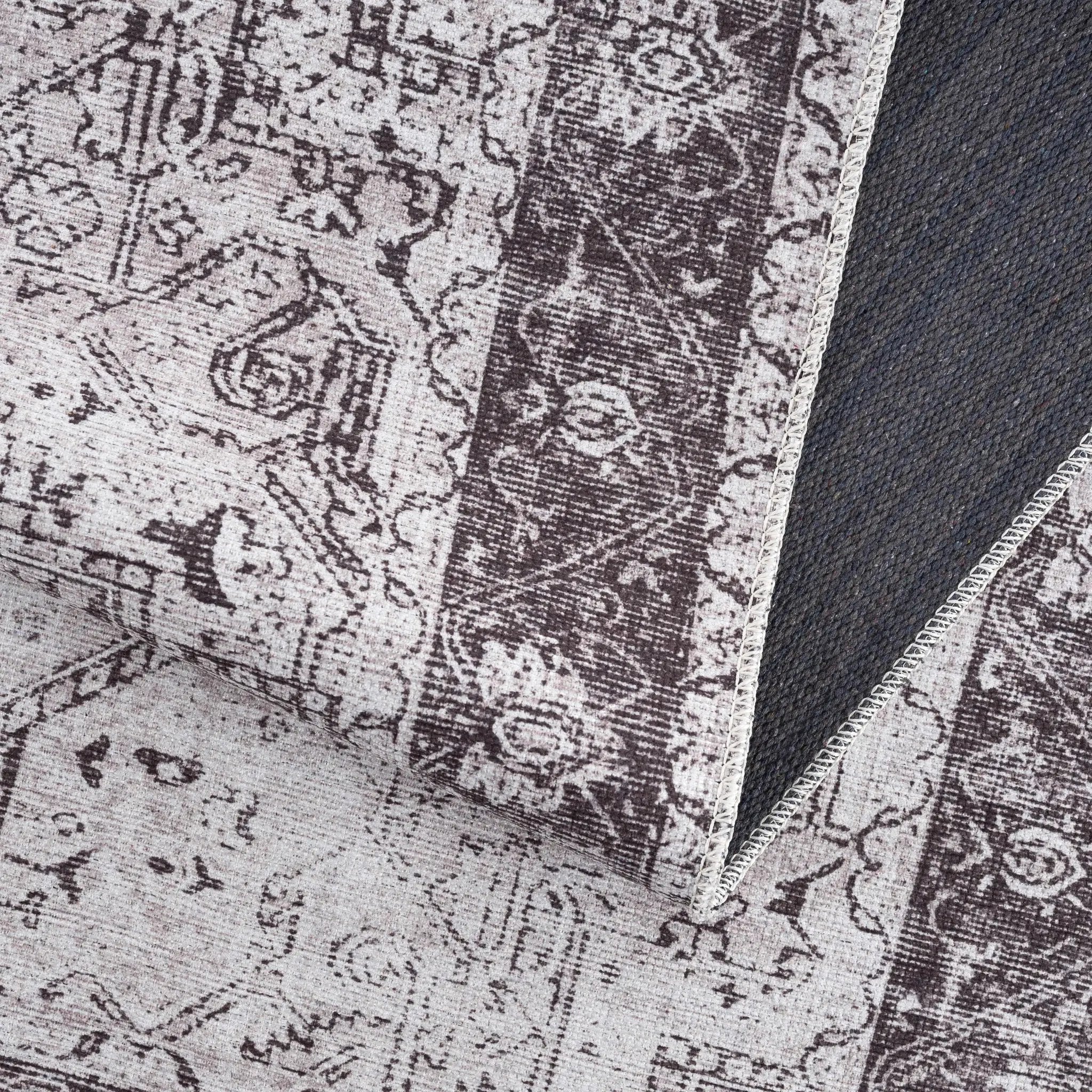 Rosman Gray Washable Area Rug by Hauteloom