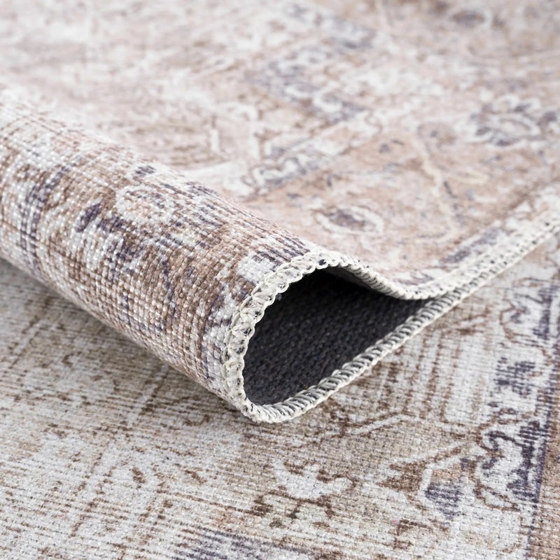 Beige Rosman Washable Area Rug by Hauteloom