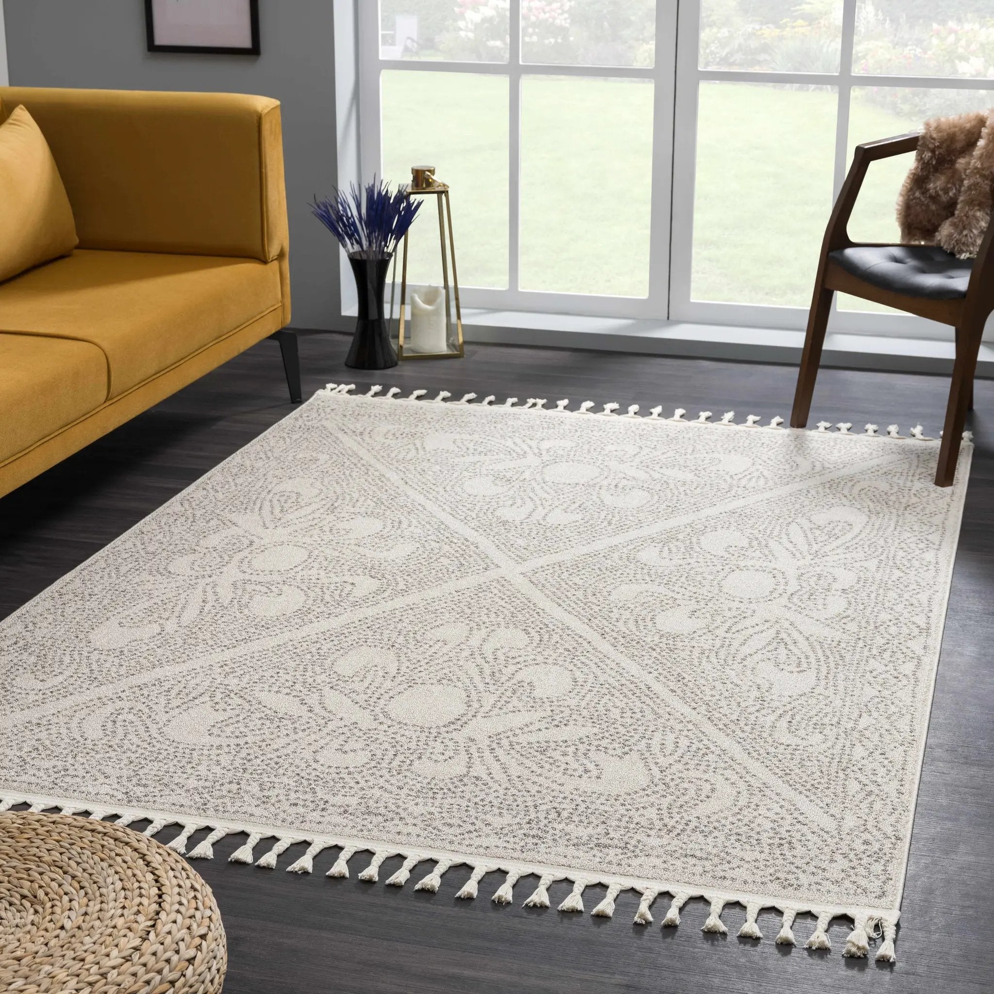 Birdwood Cream & Brown Area Rug by Boutique Rugs