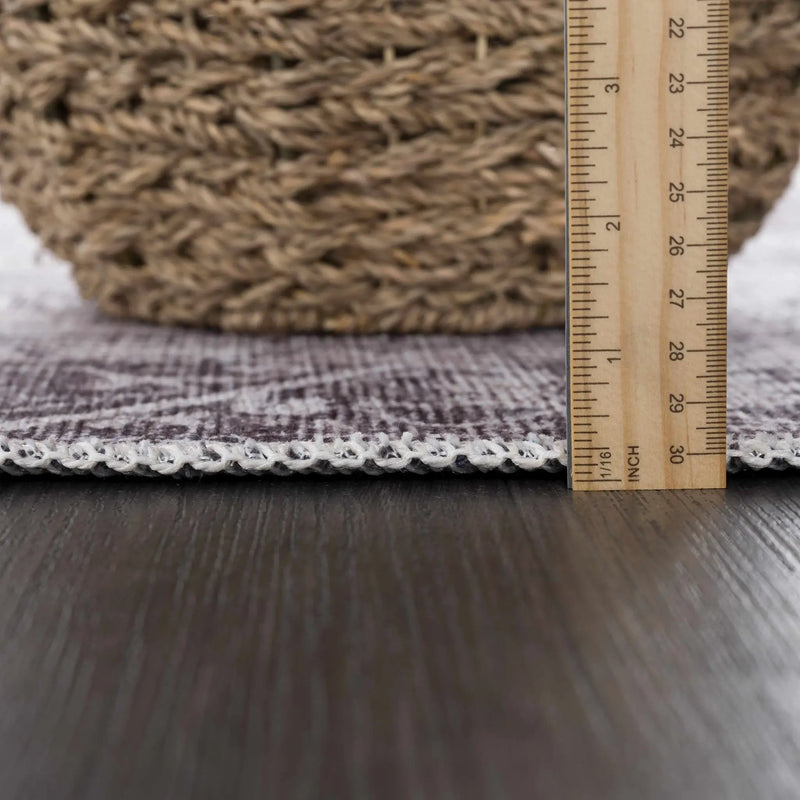 Rosman Blue&Beige Washable Area Rug by Hauteloom