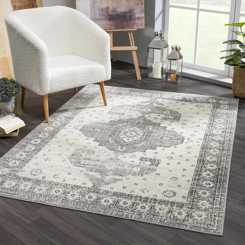 Marash 4605 Gray Area Carpet - Clearance by Boutique Rugs