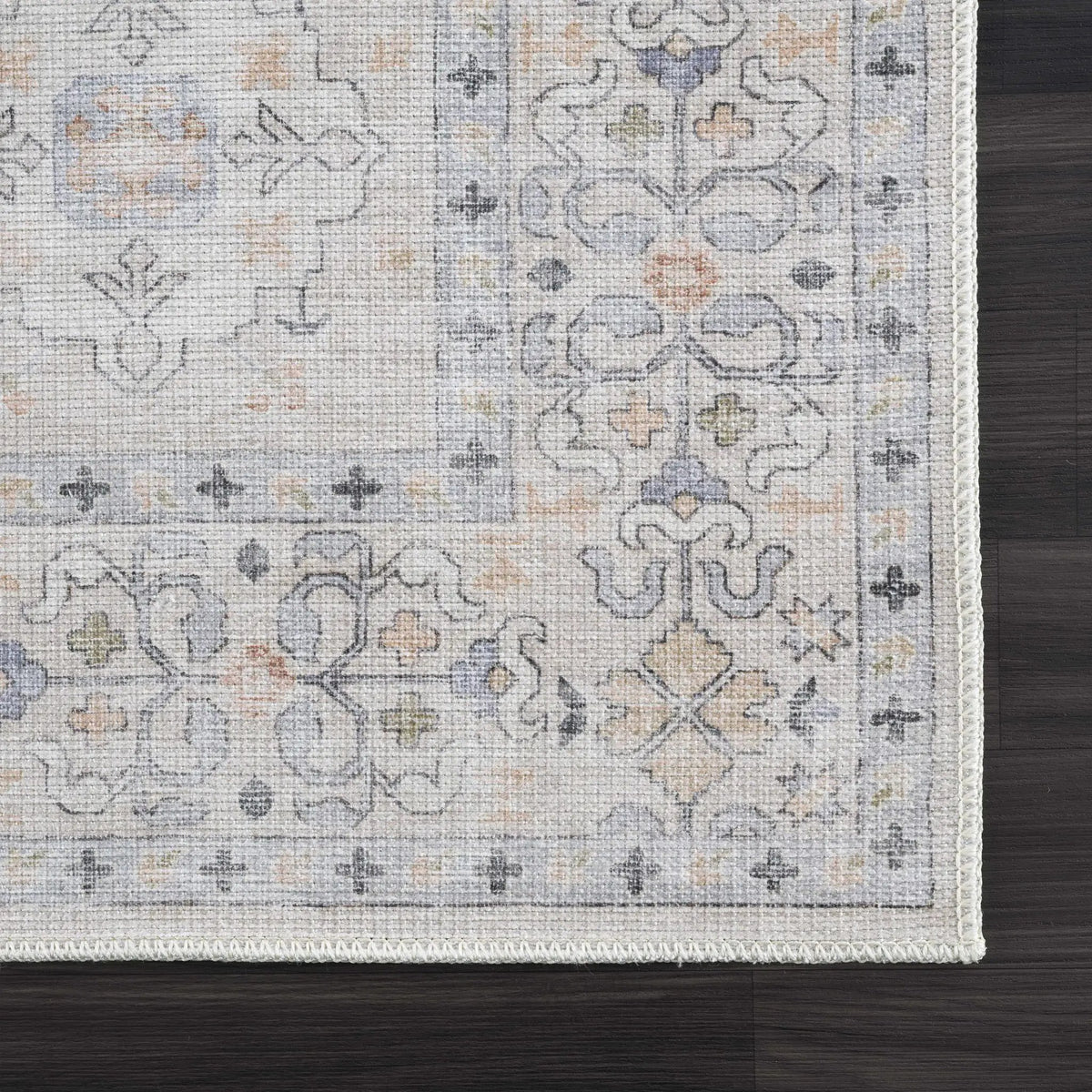 Beige Beckett Vintage Washable Area Rug by Hauteloom