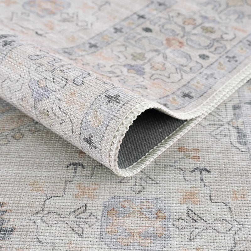 Beige Beckett Vintage Washable Area Rug by Hauteloom