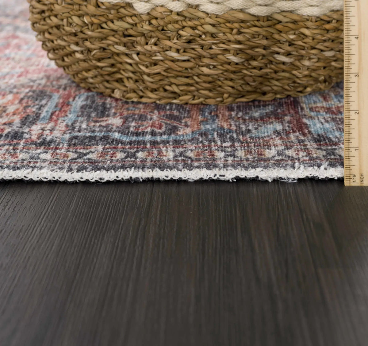 Blue Burgundy Holi-2302 Washable Area Rug by Hauteloom
