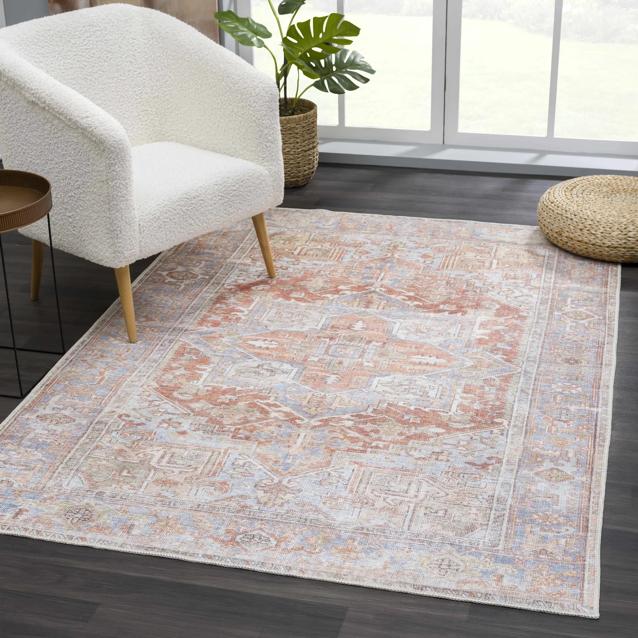 Rust Maayon Washable Rug by Boutique Rugs