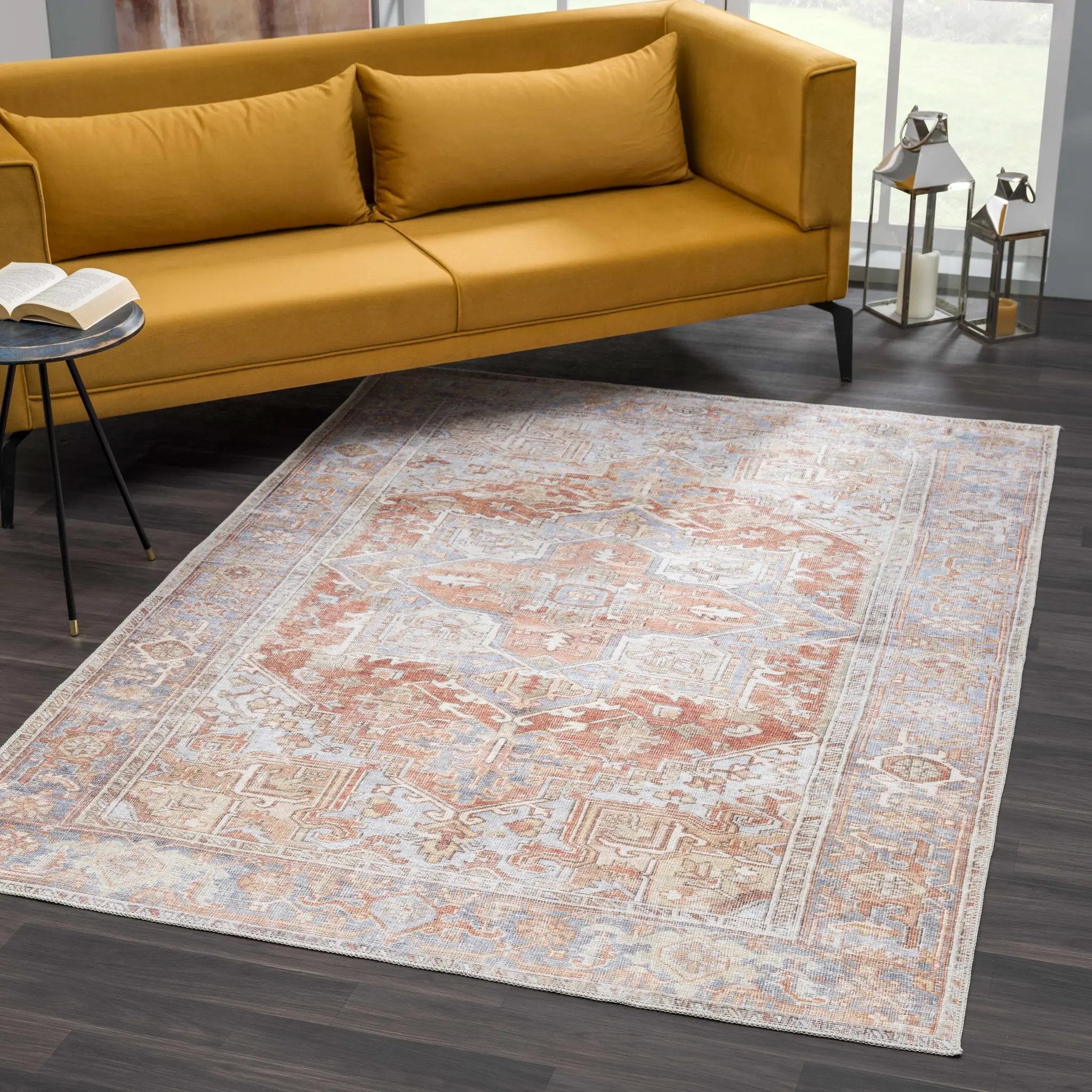 Rust Maayon Washable Rug by Boutique Rugs