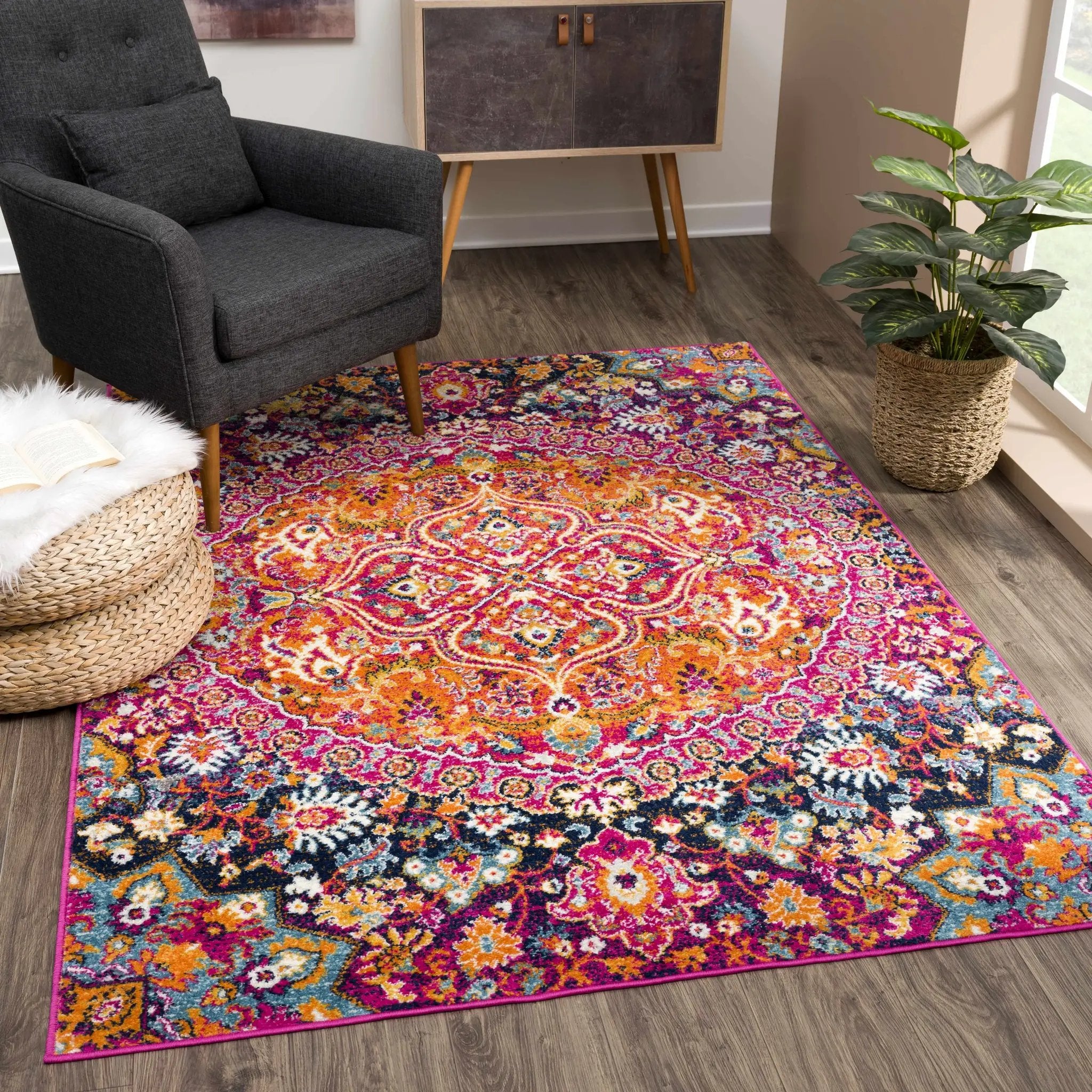 Burnt Orange Ojus Area Rug by Boutique Rugs