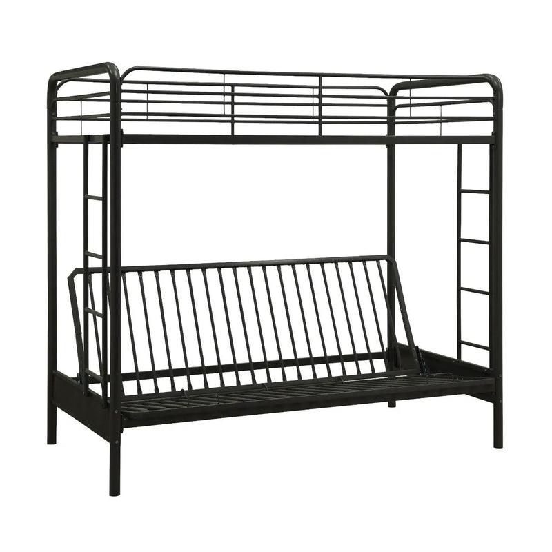 Twin over Full Futon Bunk Bed Sleeper Sofa in Black Metal by HomePacific
