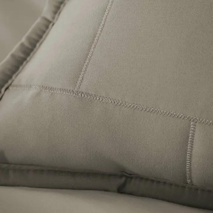 King/Cal King Modern Brick Stitch Microfiber Reversible 3 Piece Comforter Set in Taupe by HomePacific