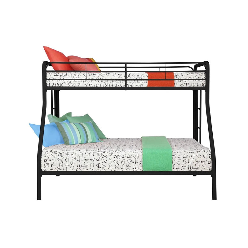Twin over Full size Bunk Bed in Sturdy Black Metal by HomePacific