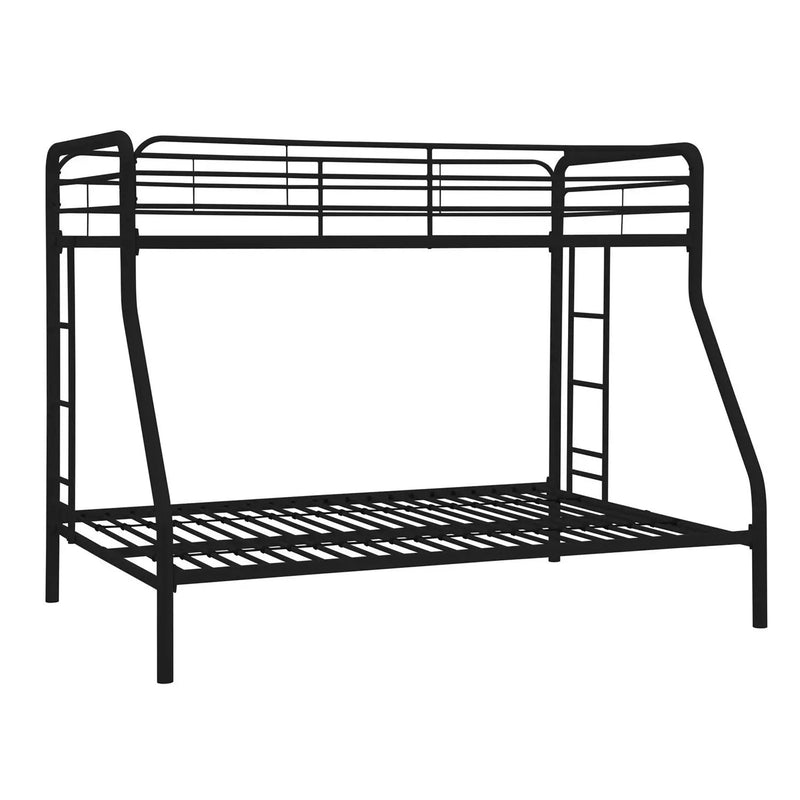 Twin over Full size Bunk Bed in Sturdy Black Metal by HomePacific