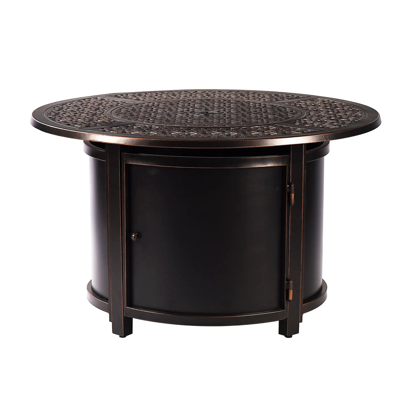 Aluminum 44-in Round Propane Fire Table with Beads, Covers and Lid by Sharicks