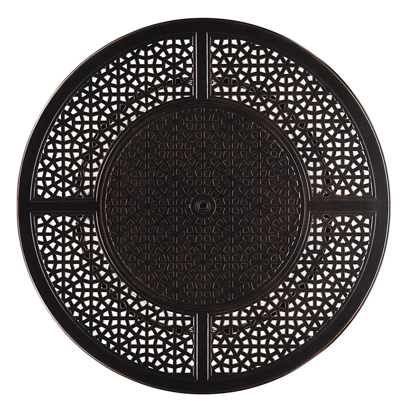Aluminum 44-in Round Propane Fire Table with Beads, Covers and Lid by Sharicks