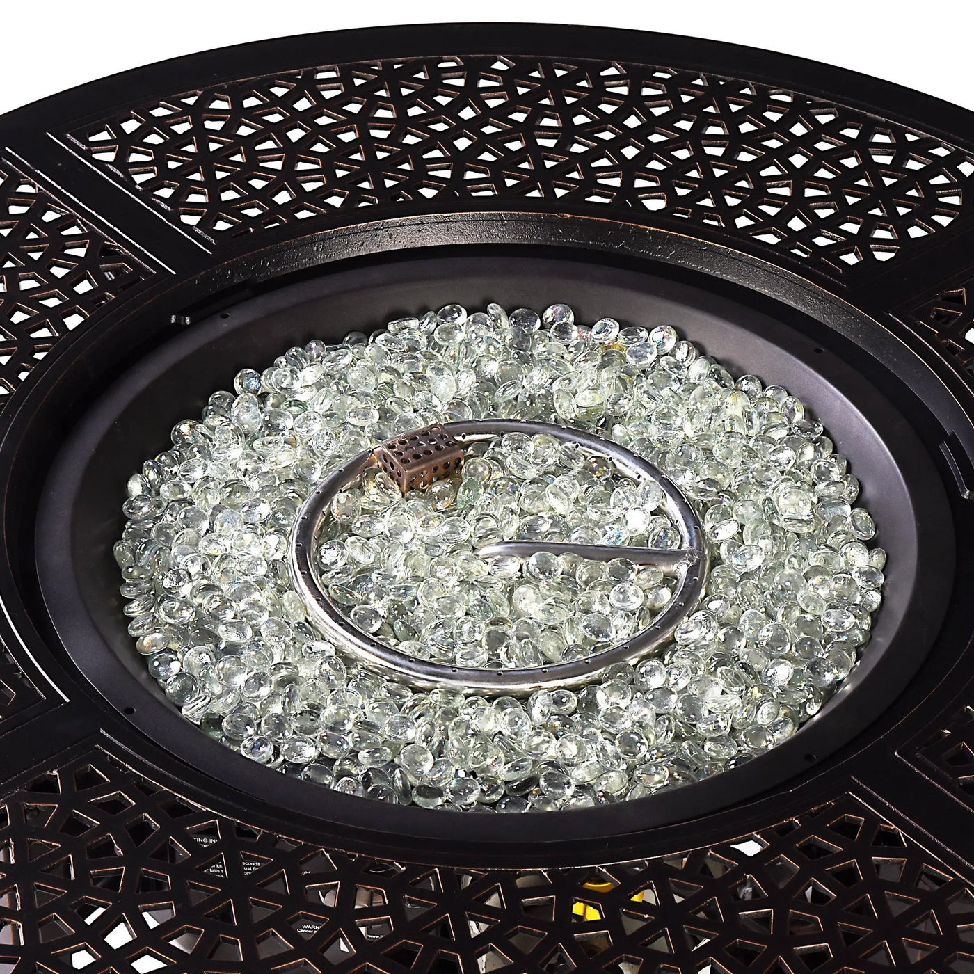 Aluminum 44-in Round Propane Fire Table with Beads, Covers and Lid by Sharicks