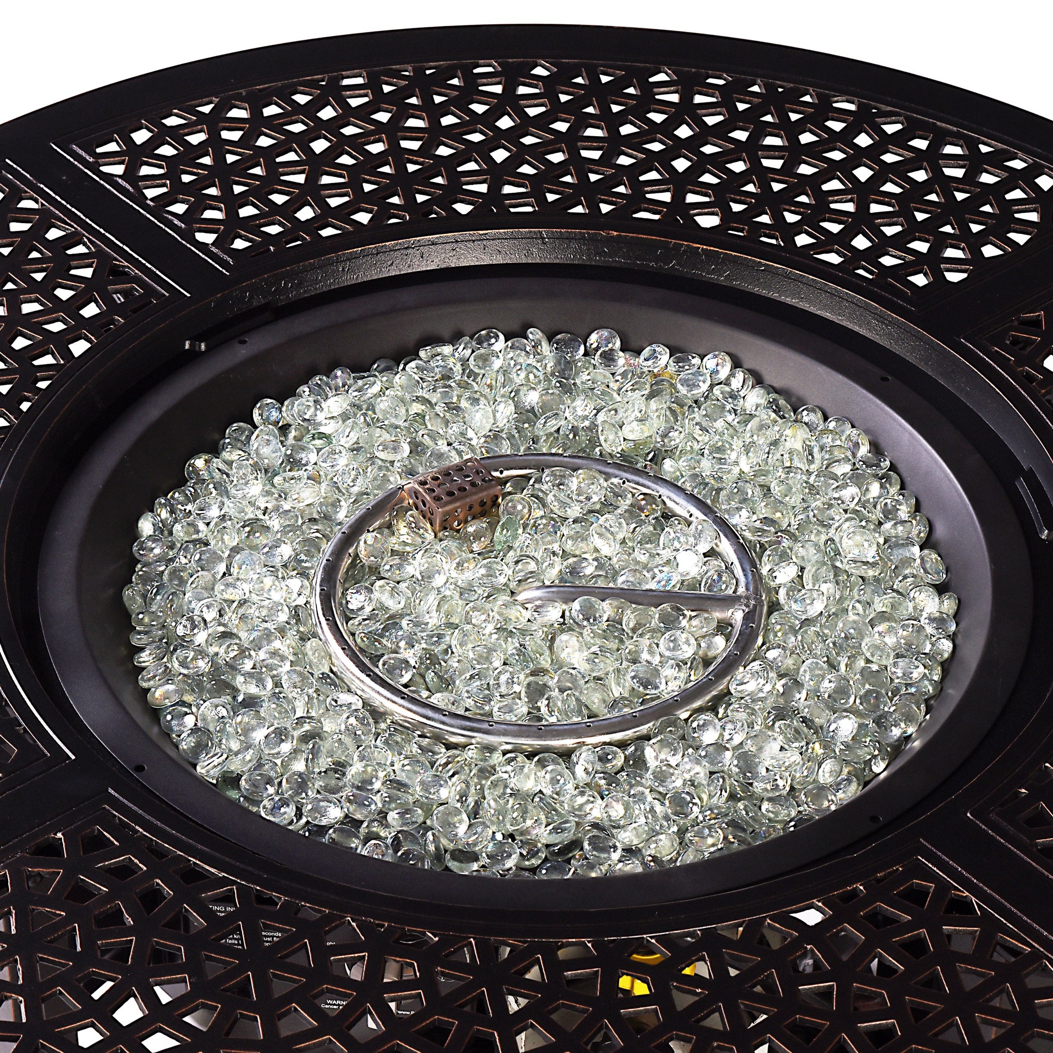 Aluminum 44-in Round Propane Fire Table with Beads, Covers and Lid by Sharicks