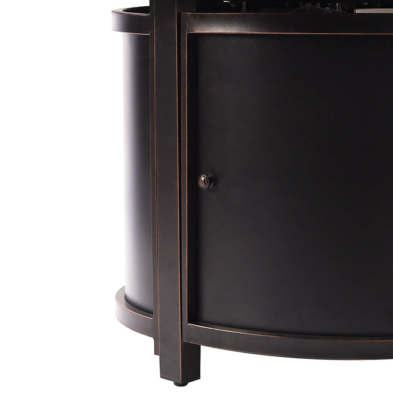 Aluminum 44-in Round Propane Fire Table with Beads, Covers and Lid by Sharicks