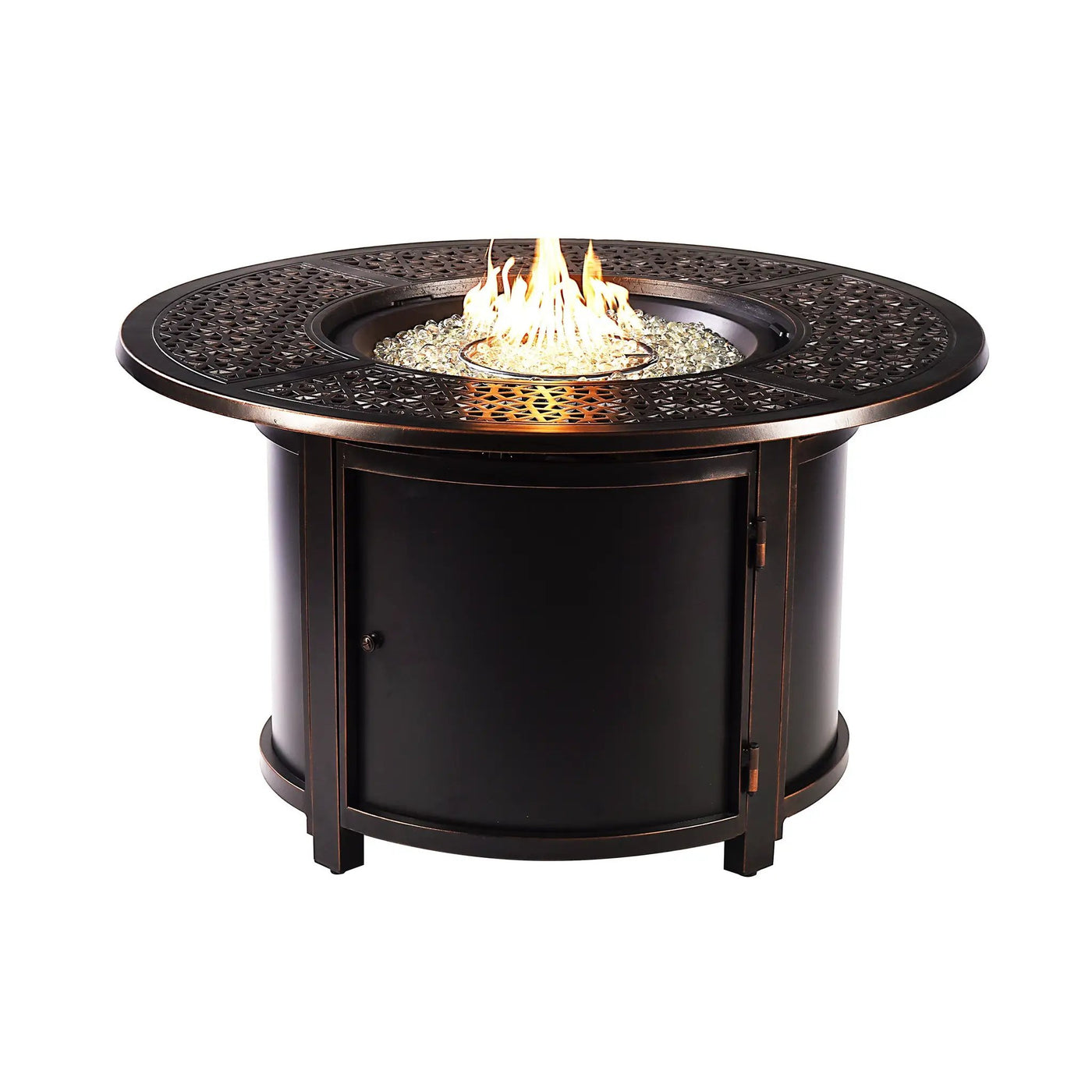 Aluminum 44-in Round Propane Fire Table with Beads, Covers and Lid by Sharicks