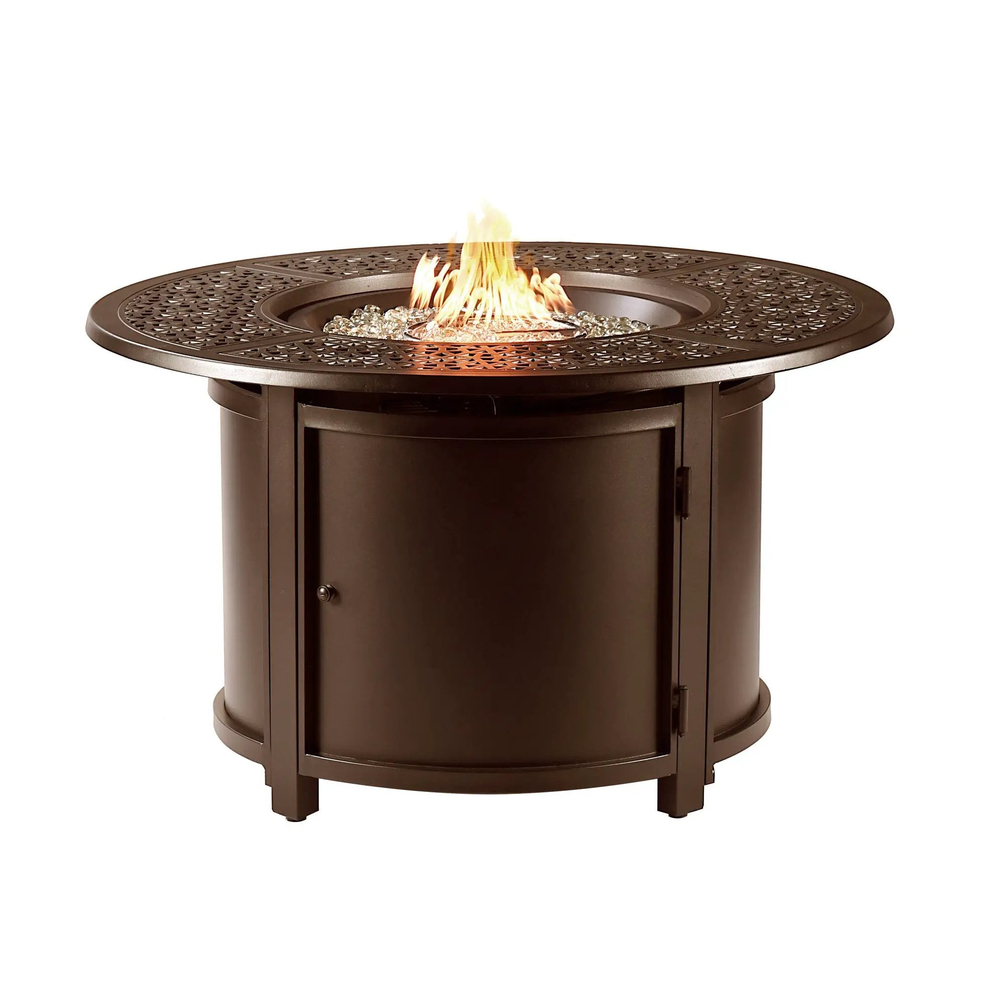 Aluminum 44-in Round Propane Fire Table with Beads, Covers and Lid by Sharicks