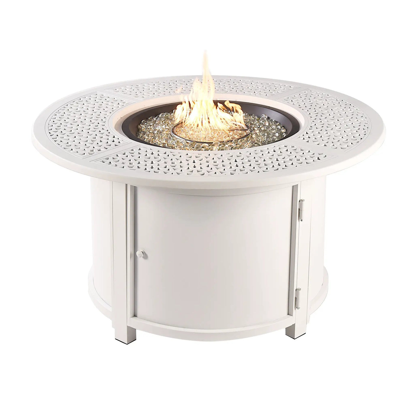 Aluminum 44-in Round Propane Fire Table with Beads, Covers and Lid by Sharicks