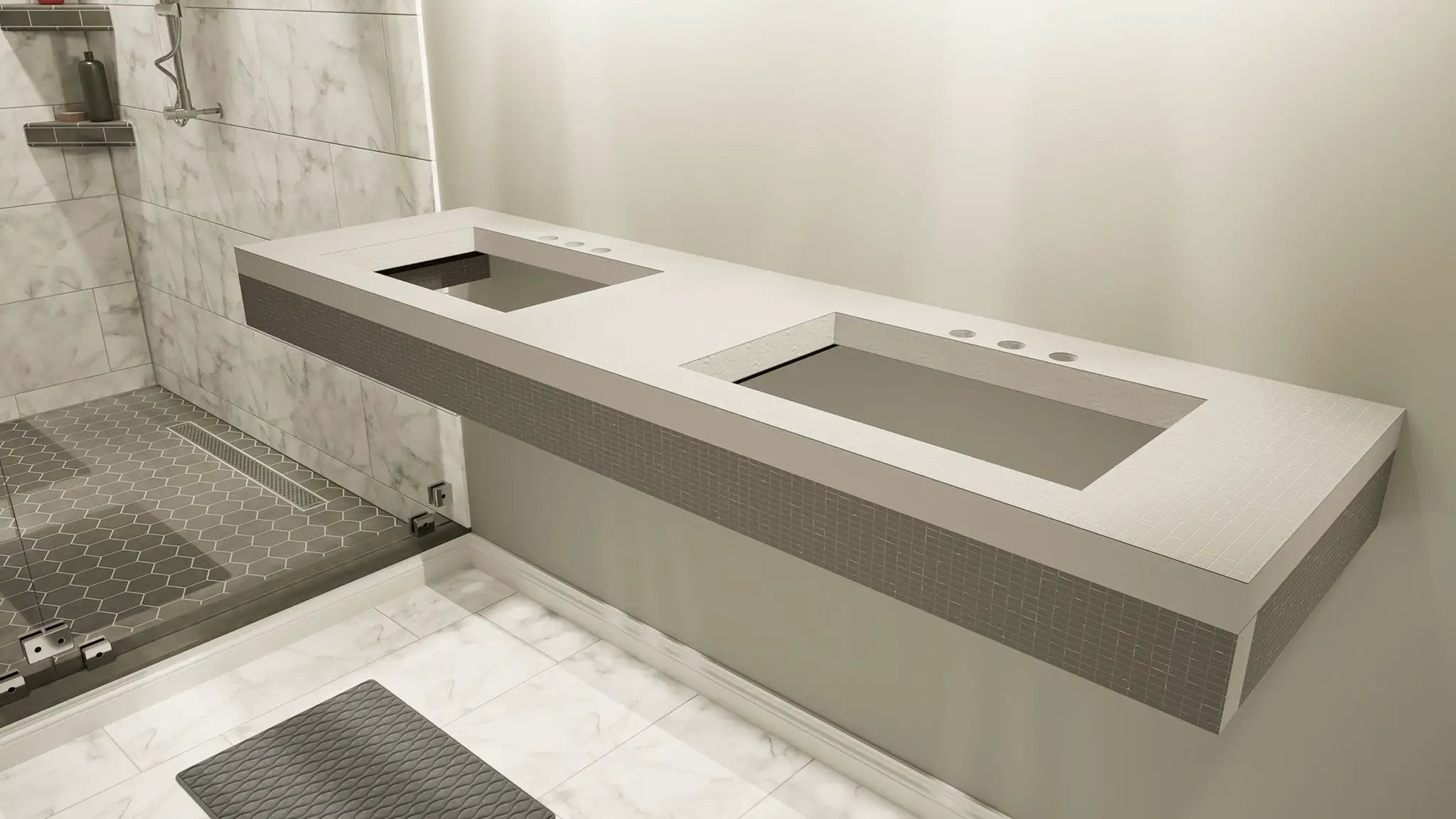 The Original Floating Bathroom Vanity Kit™ with Original Vanity Bracket® by The Original Granite Bracket