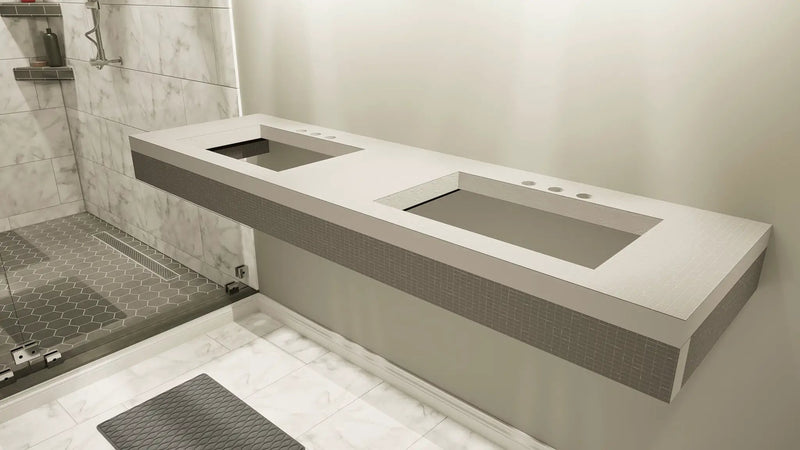 The Original Floating Bathroom Vanity Kit™ with Original Vanity Bracket® by The Original Granite Bracket