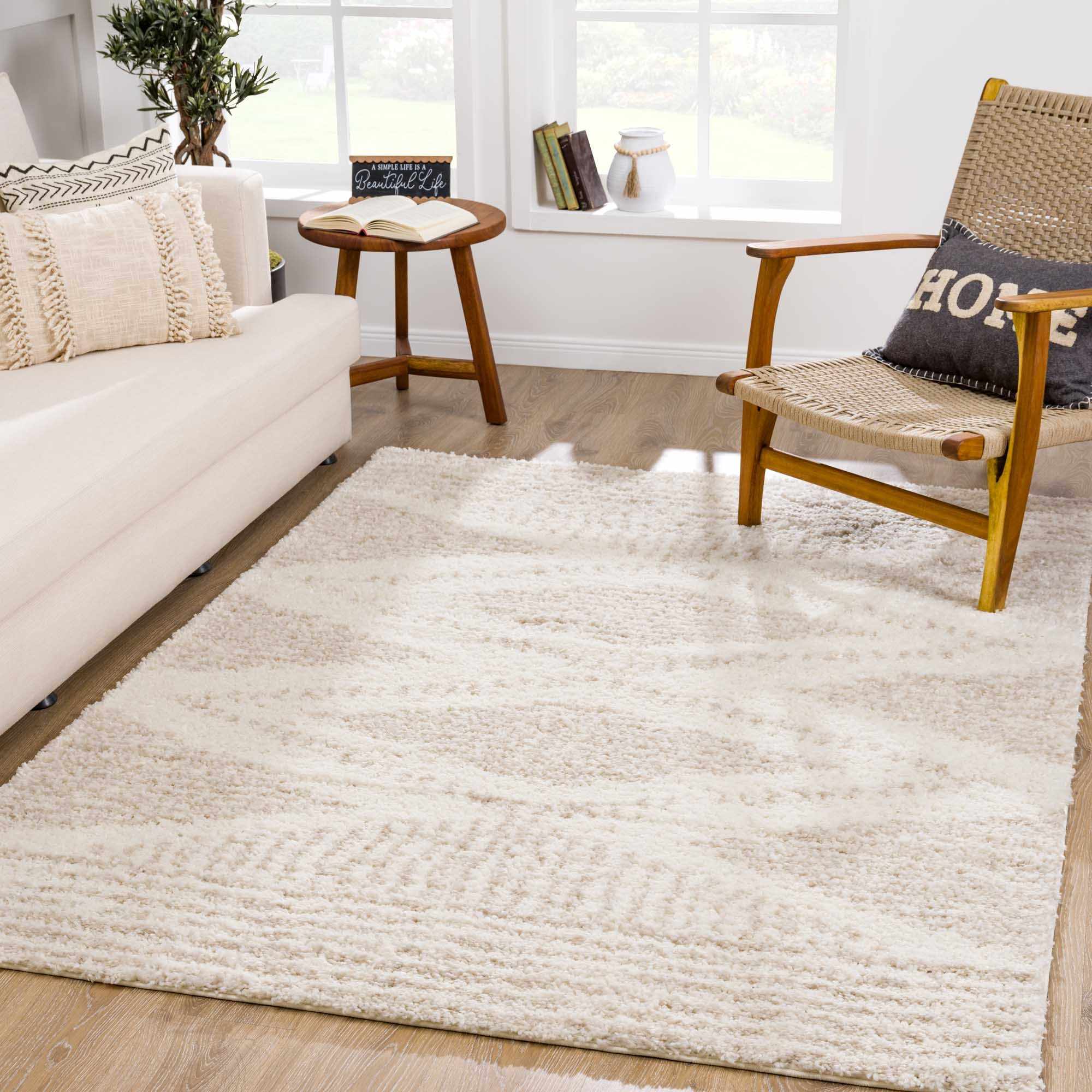 Trunding Plush Area Rug in Light Beige by Hauteloom