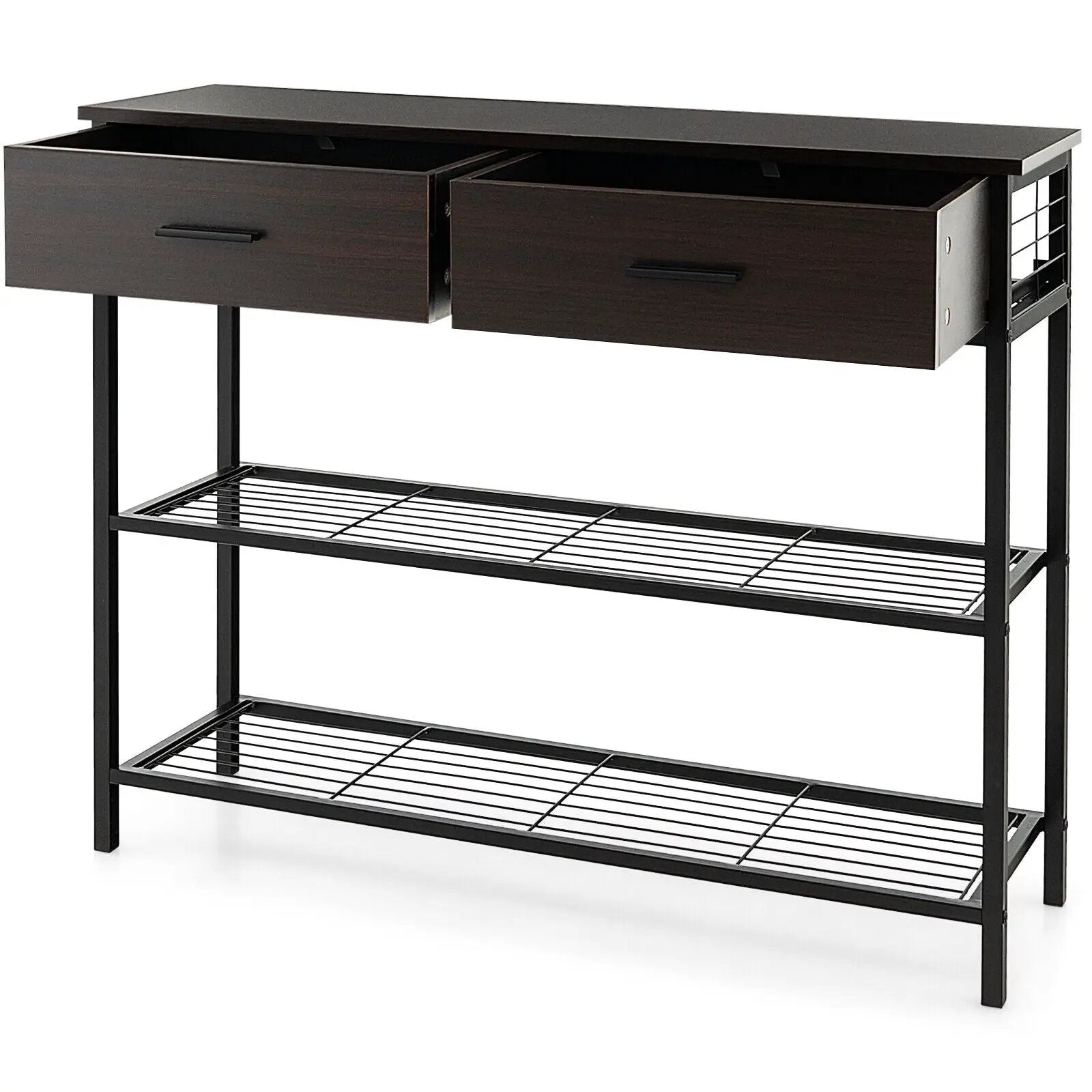 39.5 Inch Entryway Table with 2 Drawers and 2-Tier Shelves by DirectDeals