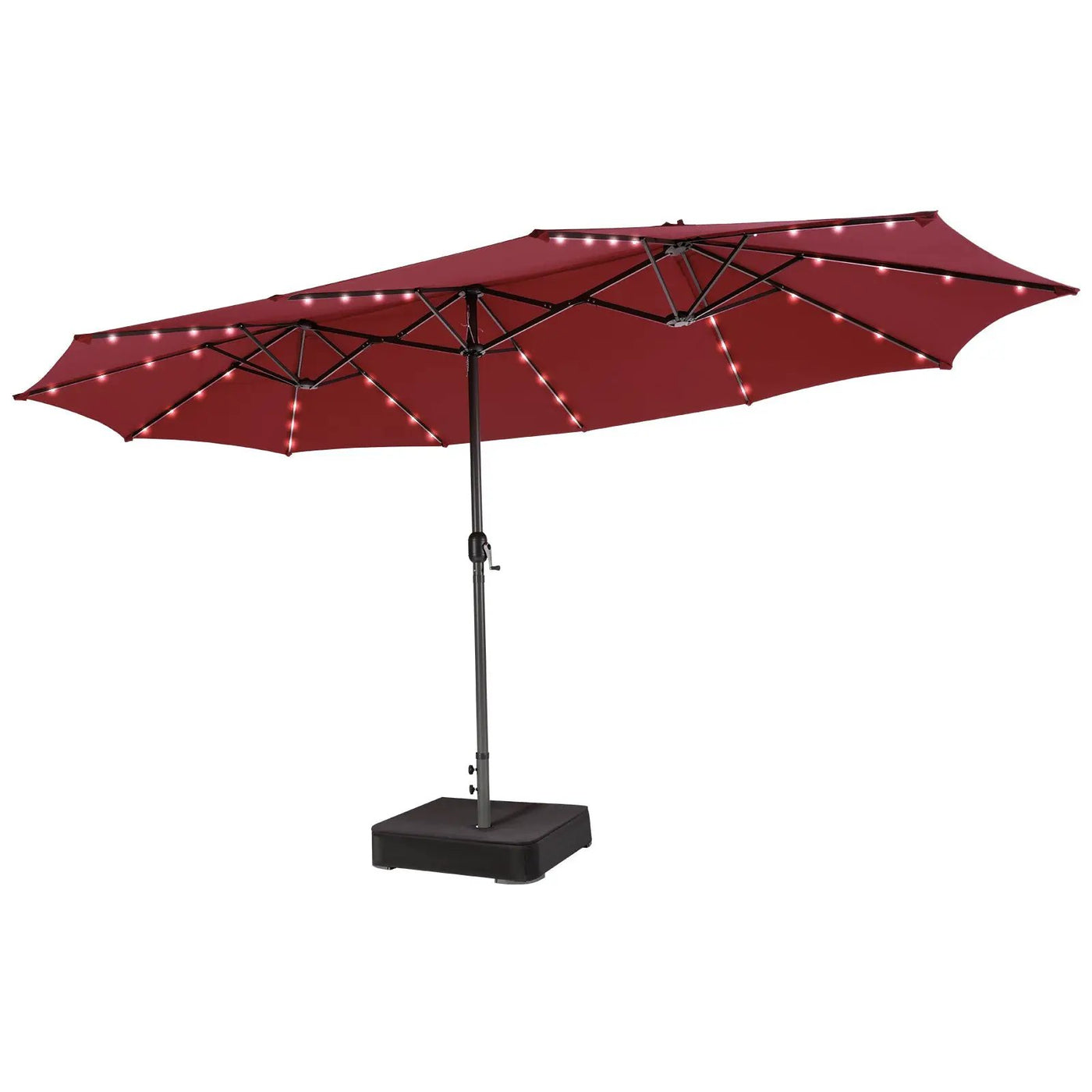 15 Feet Double-Sided Patio Umbrella with 48 LED Lights by DirectDeals