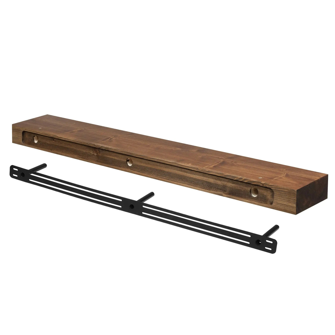 Smooth Solid Floating Timber Fireplace Mantel Shelf by Dogberrycollections