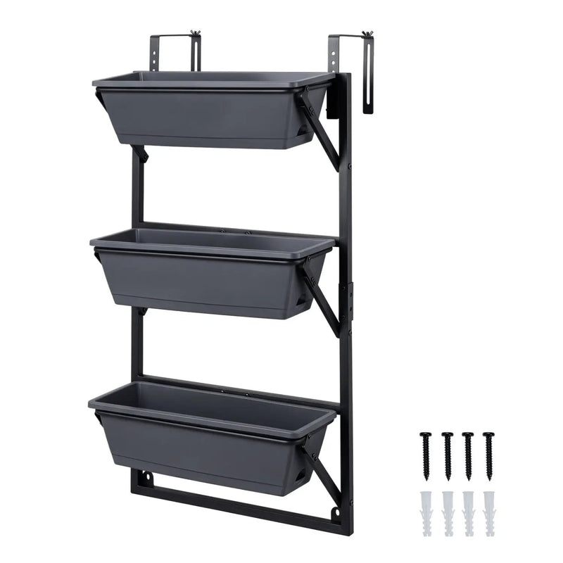 Deck Railing Planter Box with 3-Tier Adjustable Design by DirectDeals