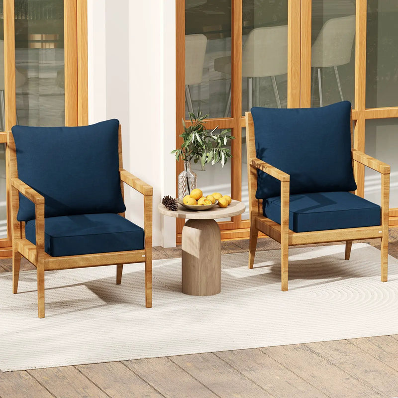Deep Seat Chair Cushion Pads Set with Rope Belts for Indoor and Outdoor by DirectDeals