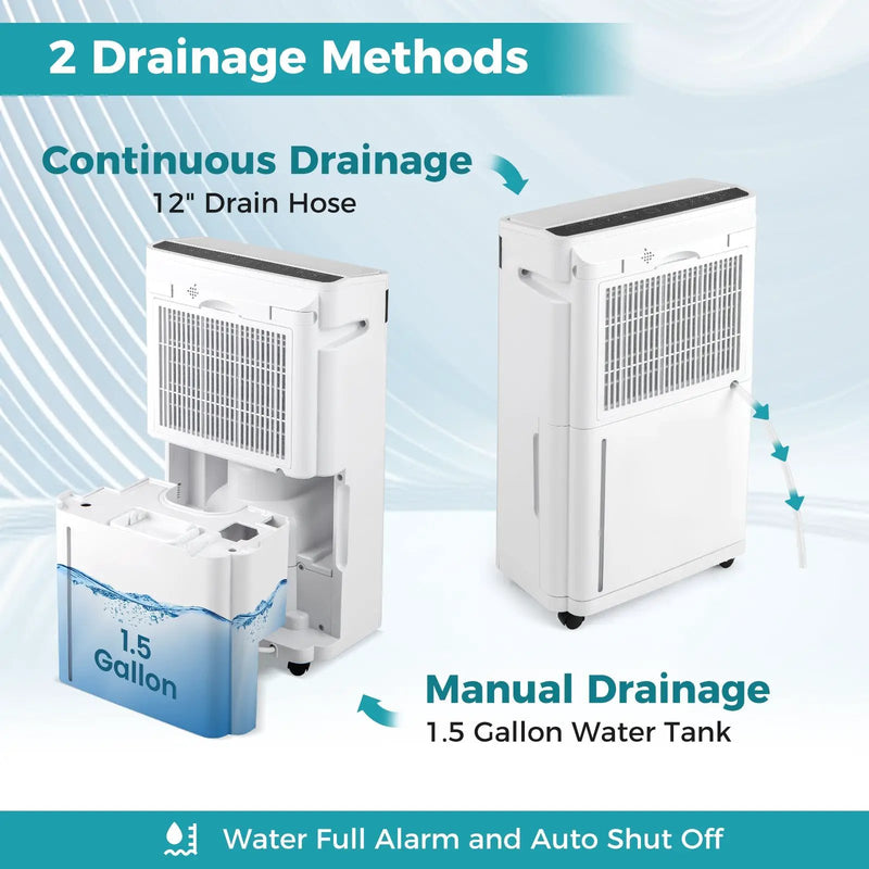 4500 Sq. Ft 57 Pint Dehumidifier for Home and Basement-White by DirectDeals