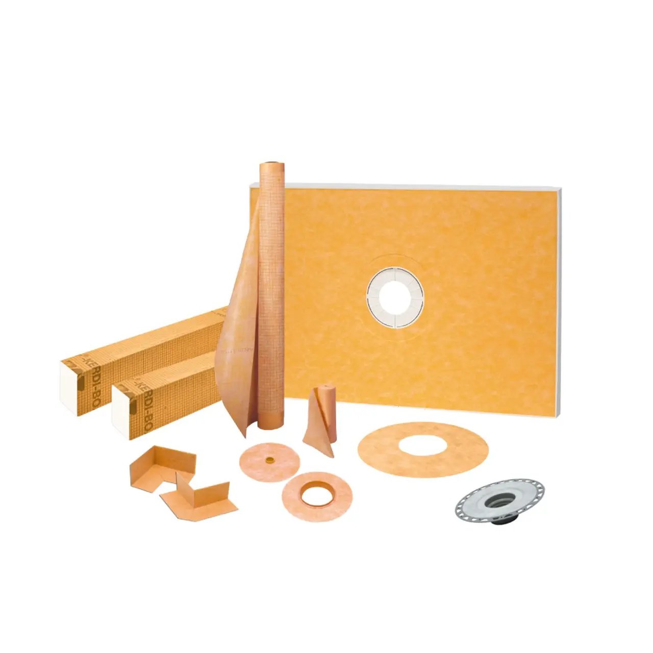The Original™ Deluxe 48" x 48" Shower Conversion Kit with Orange Waterproof Board by The Original Granite Bracket