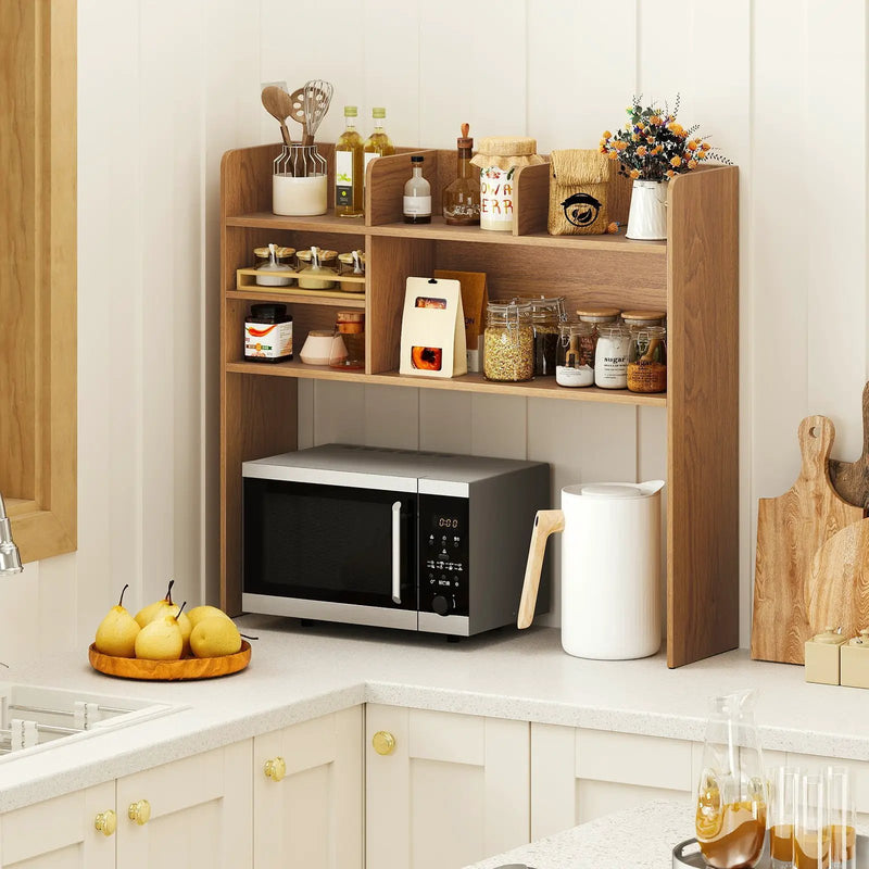 Desktop Bookshelf Countertop Storage Hutch with 6 Shelves by DirectDeals