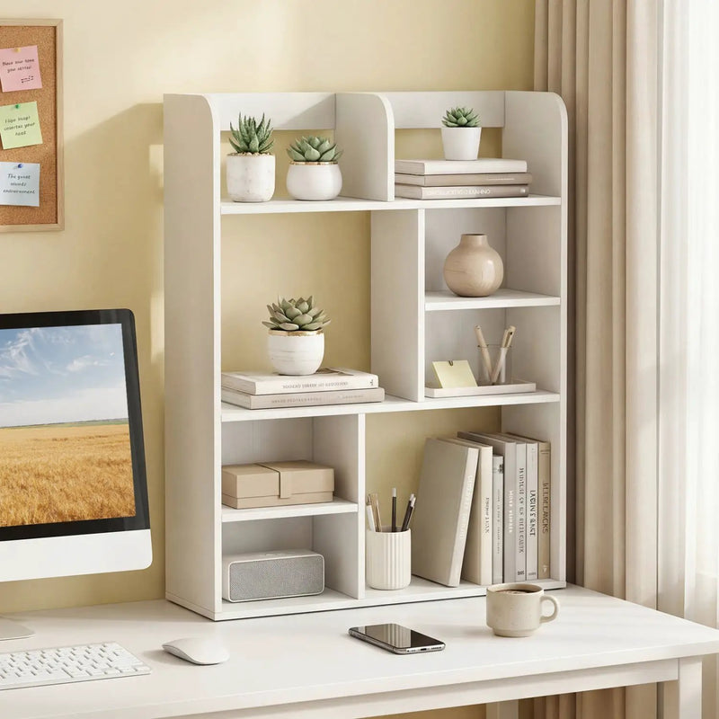 Desktop Display Rack with 8 Open Cubes for Home Office by DirectDeals